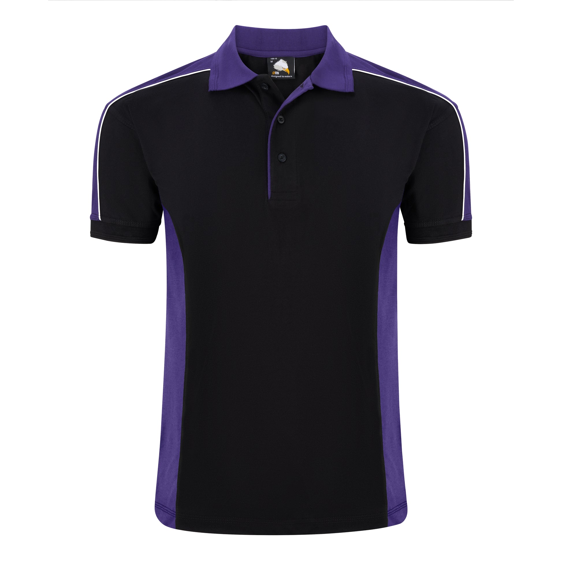 Avocet Poloshirt Black - Purple Front