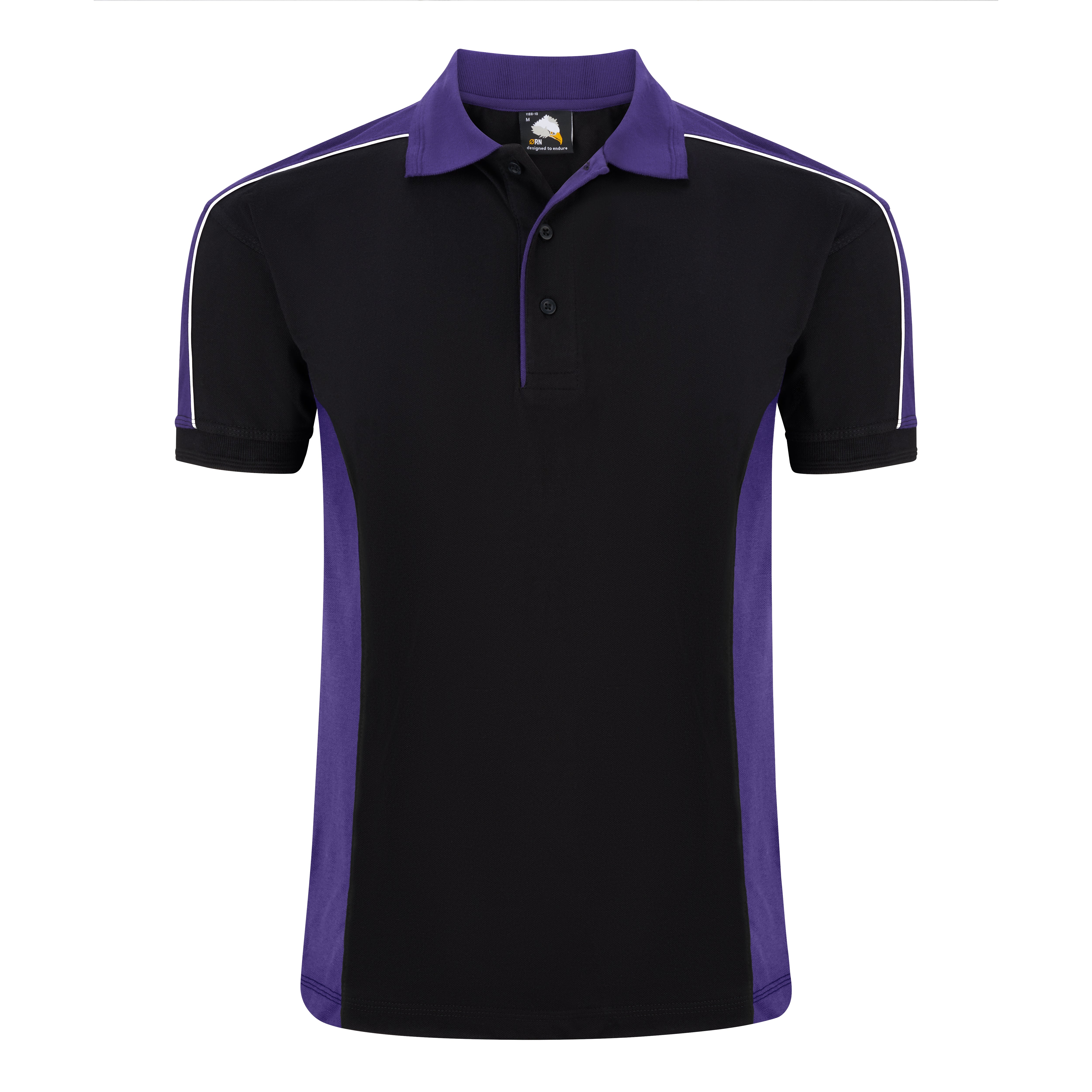 Avocet Poloshirt Black - Purple Front