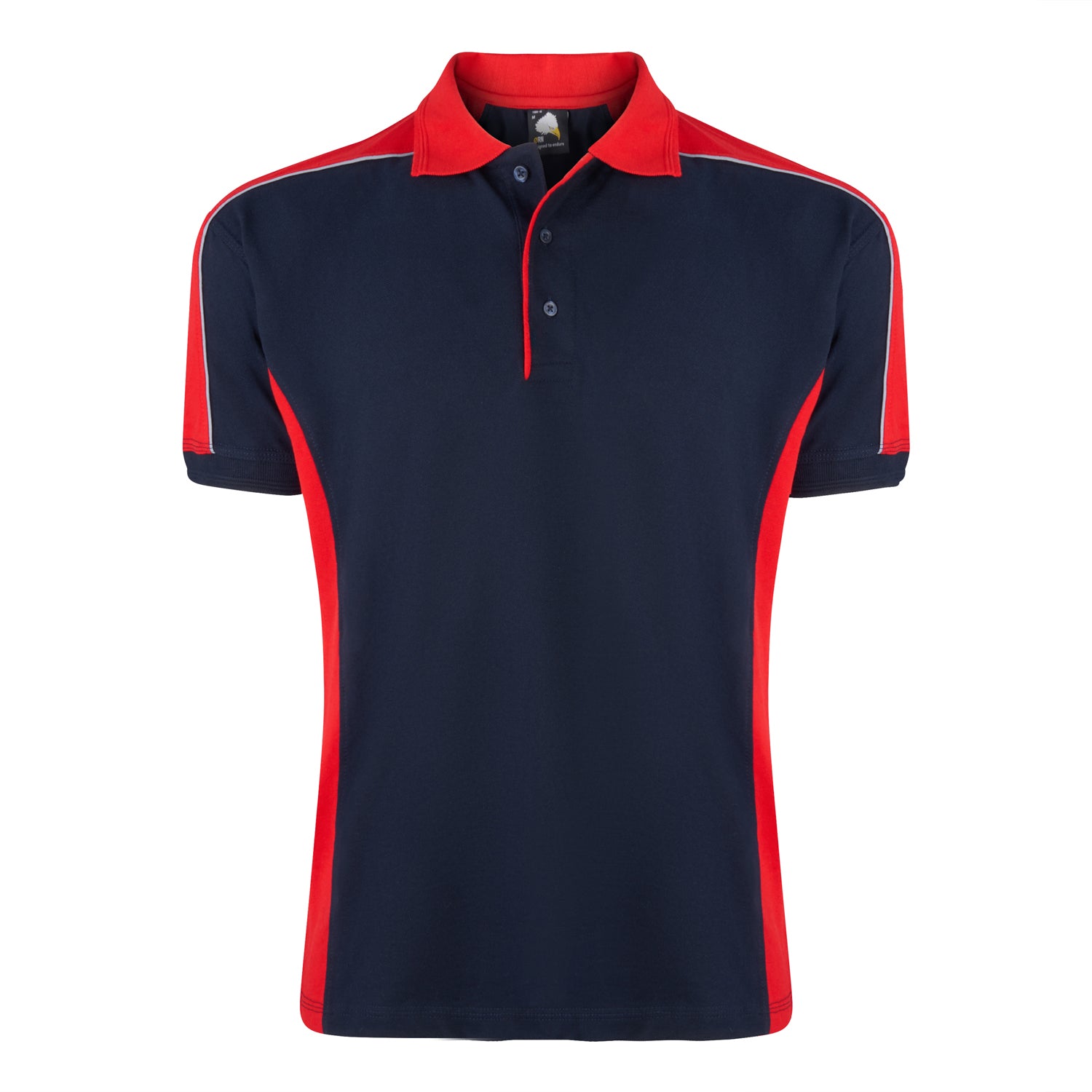 Avocet Poloshirt Navy - Red Front