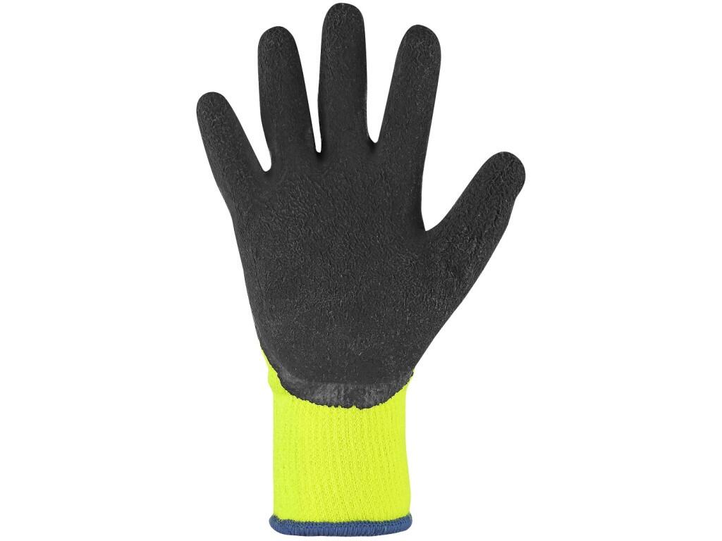 Gloves CXS ROXY WINTER: Winter seamless gloves, acrylic knit brushed inside, palm and fingers coated with latex foam, crinkle antislip finish, protection against contact heat up t…