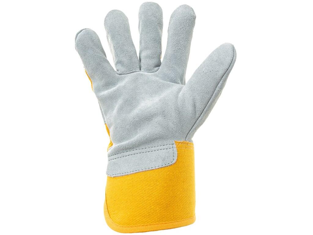 Gloves CXS DINGO WINTER: Combined quality gloves made of one piece of thick leather, plush padding. Recommended application: light industry, hobby, construction, engineering, agri…