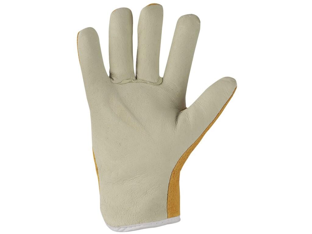Gloves CXS URBI WINTER: Leather winter gloves with plush lining and rubber cuff. Recommended application: construction, logistics, work in a dry and cold environment, transport, e…
