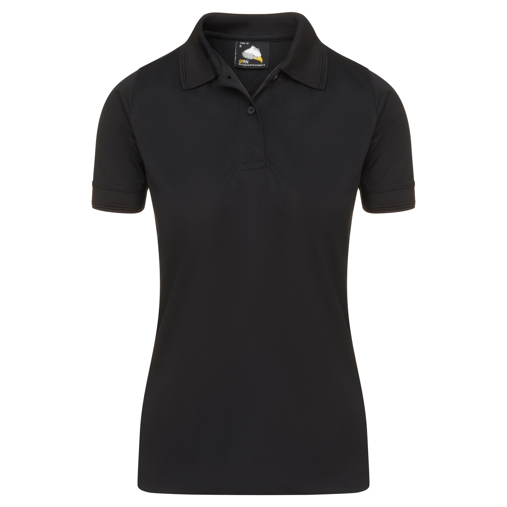 Ladies Oriole Wicking Poloshirt Black Front