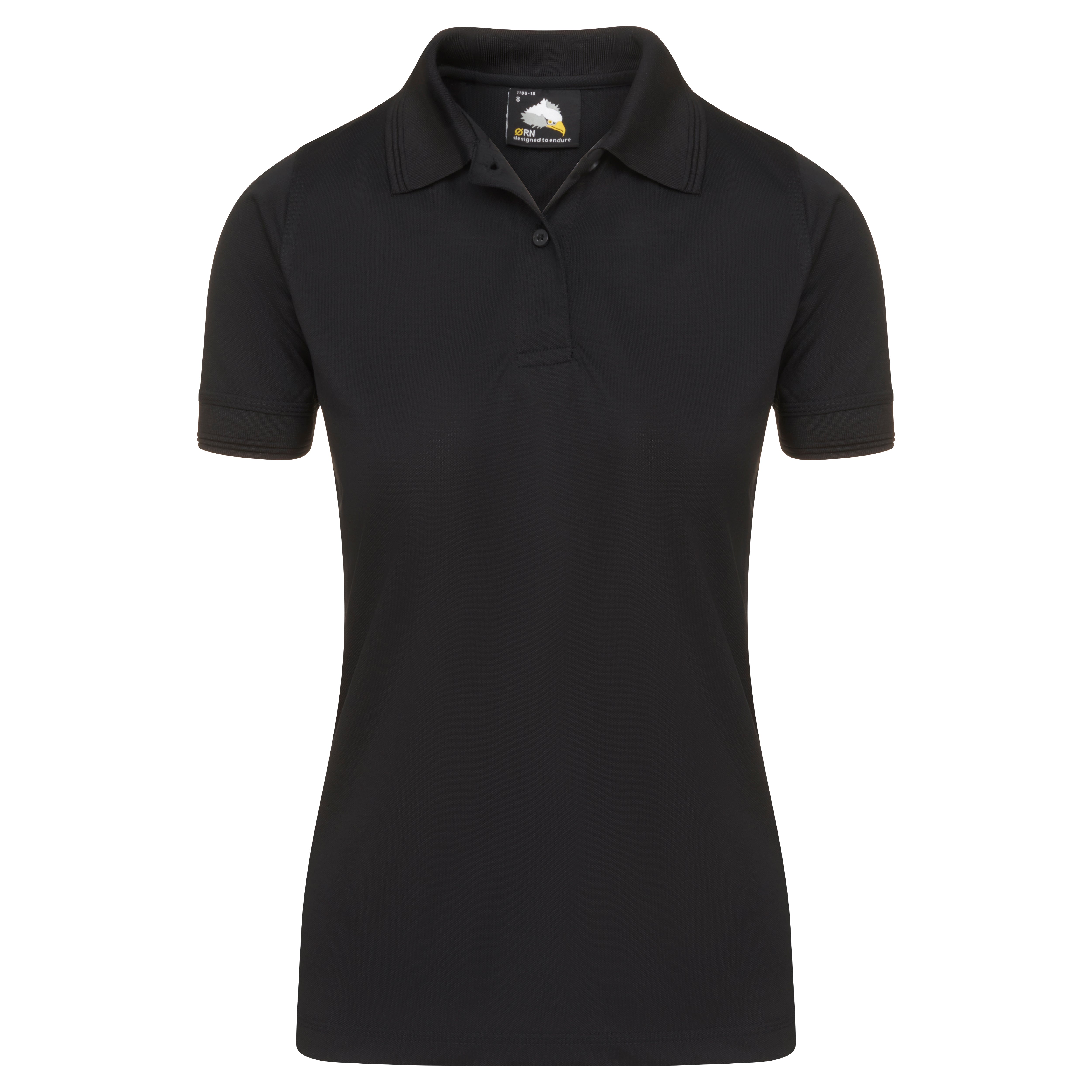 Ladies Oriole Wicking Poloshirt Black Front