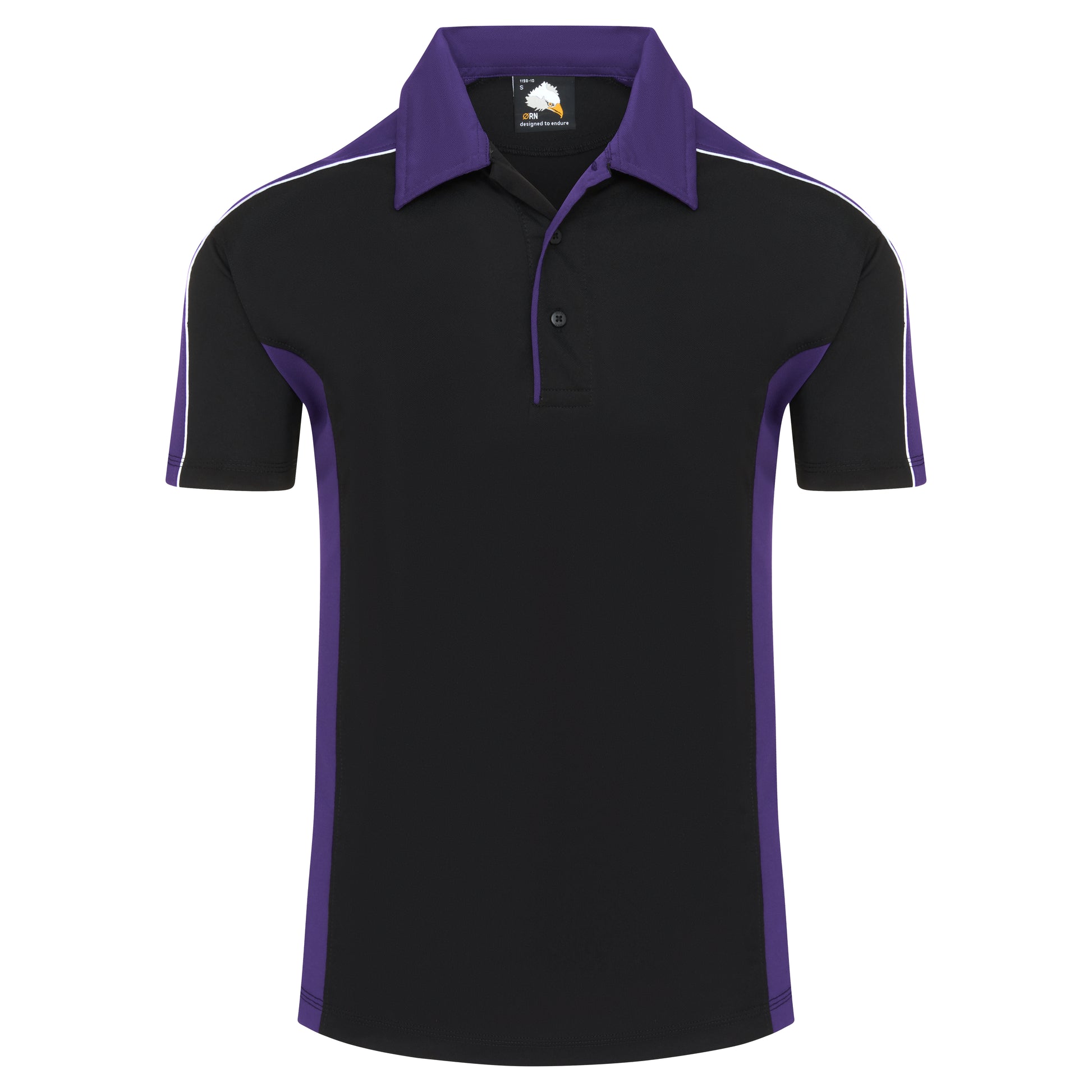 Avocet Wicking Poloshirt Black - Purple Front