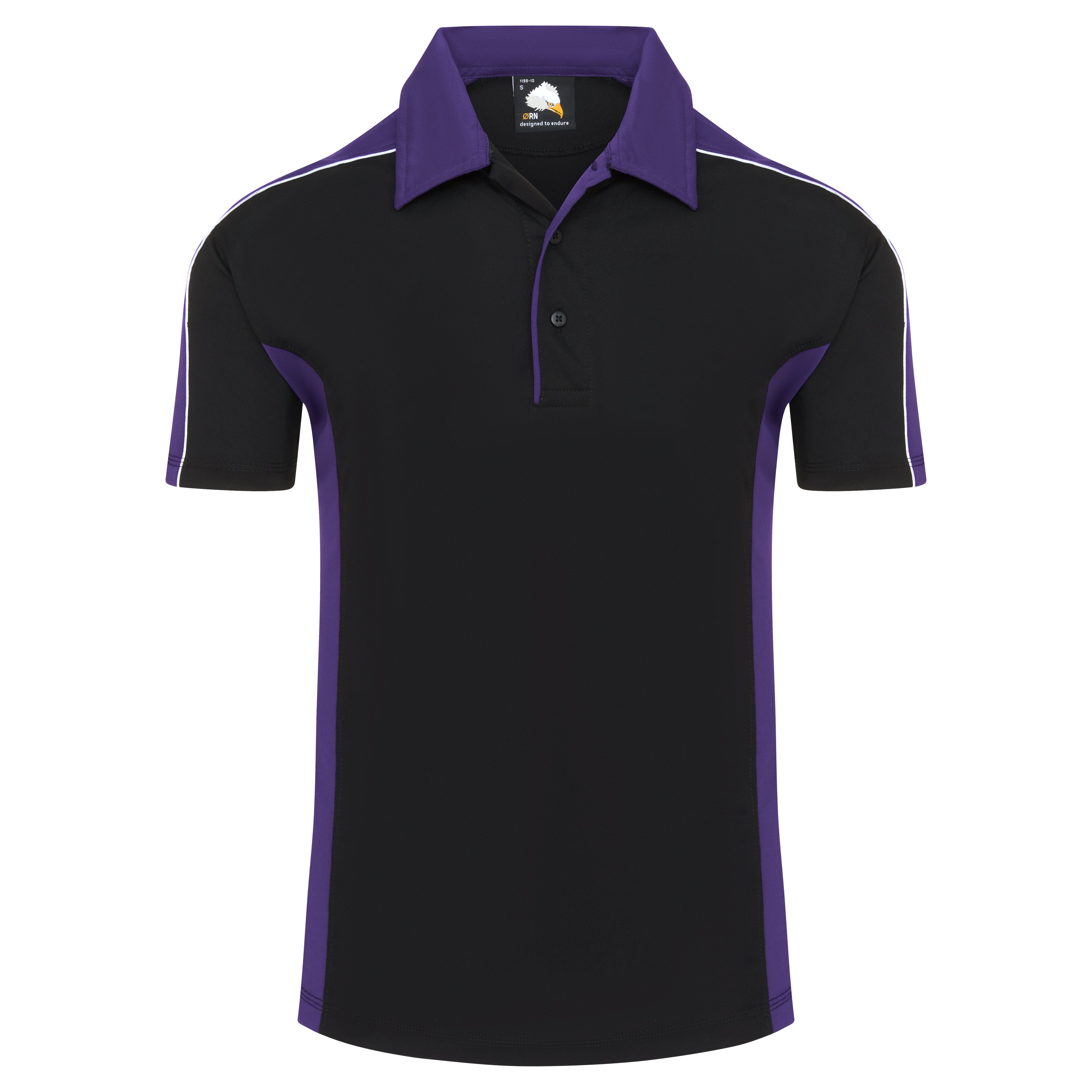 Avocet Wicking Poloshirt Black - Purple Front