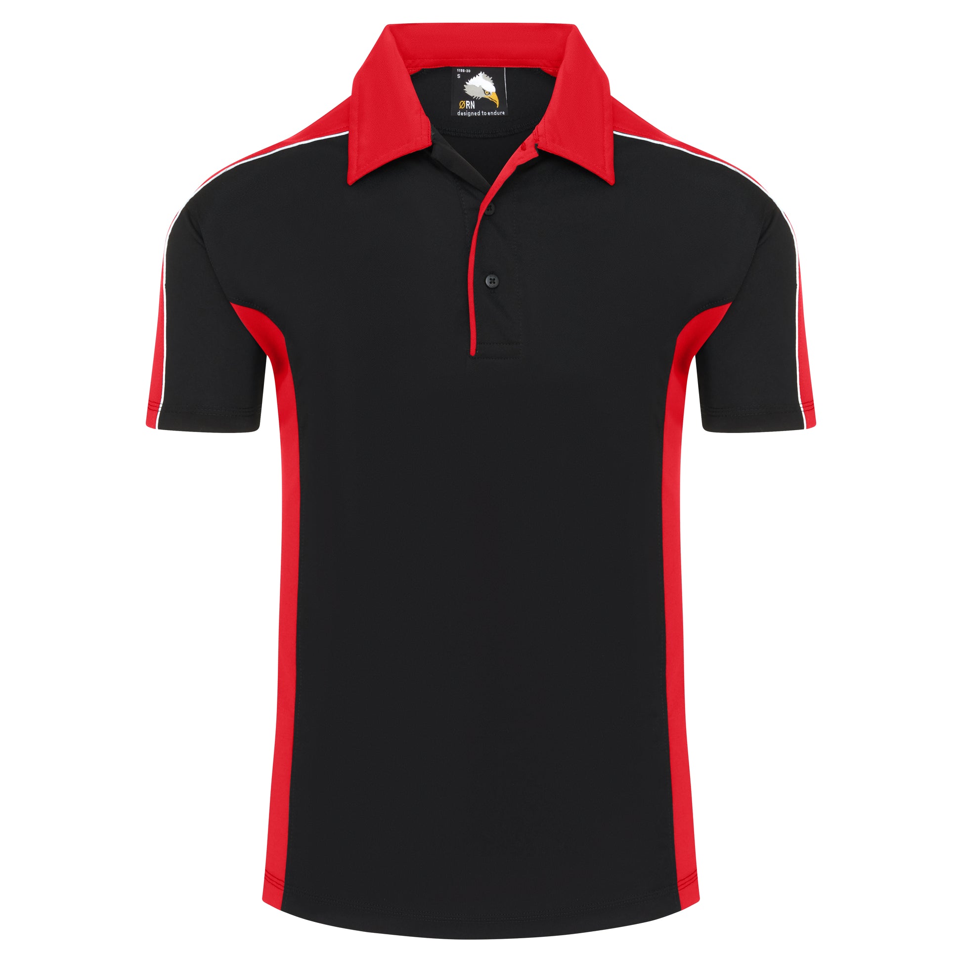 Avocet Wicking Poloshirt Black - Red Front