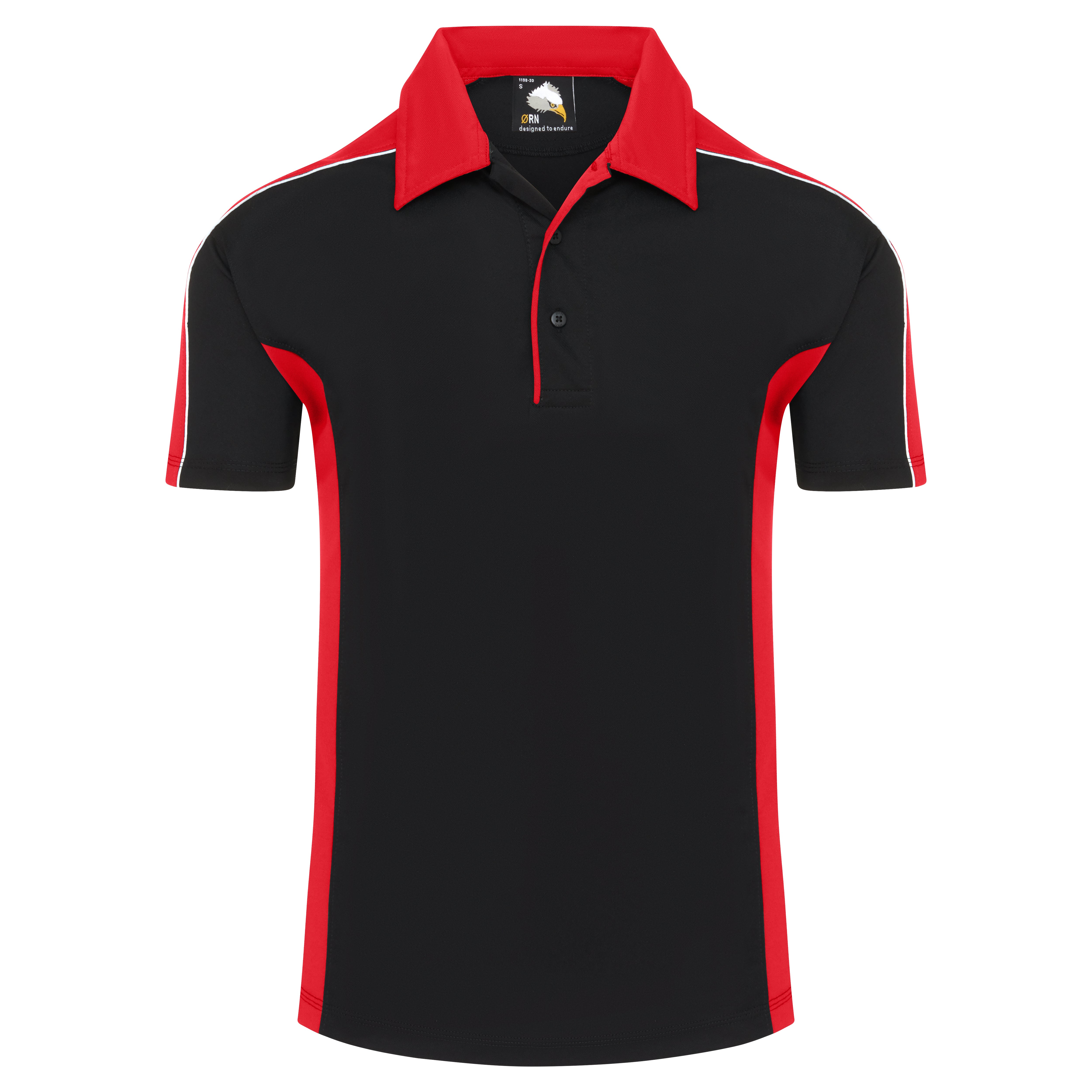 Avocet Wicking Poloshirt Black - Red Front
