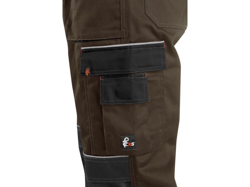 Bibpants CXS ORION KRYŠTOF: Men’s working trousers with bib, bib flap pockets, waist with belt loops and elastic band in the back, front pockets with loops for tools, multifunctio…