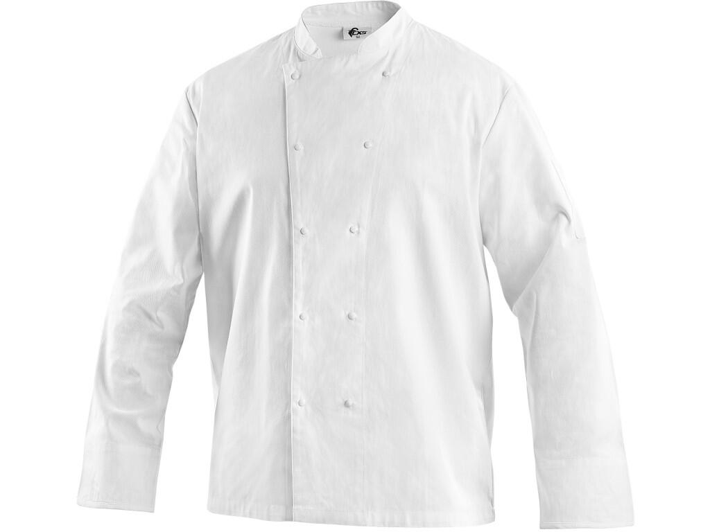 Chef’s jacket CXS RAVI: Classic chef’s jacket with an elegant stand-up collar and a back yoke. The double-breasted closure with practical snap buttons ensures easy dressing and a…