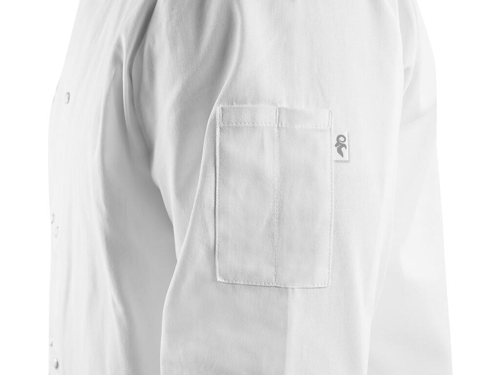Chef’s jacket CXS RAVI: Classic chef’s jacket with an elegant stand-up collar and a back yoke. The double-breasted closure with practical snap buttons ensures easy dressing and a…