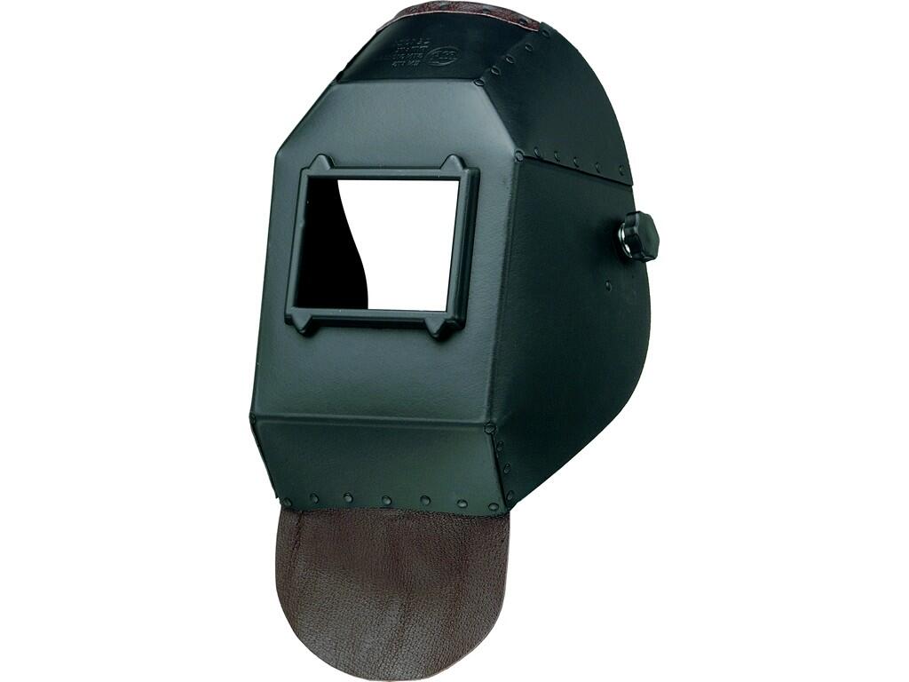 Welding hood: Welding hood with leather neck protector. Square for exact position adjust, lock prevents helmet from impact welder body, made for welding glass 110x90 mm. Suitable…