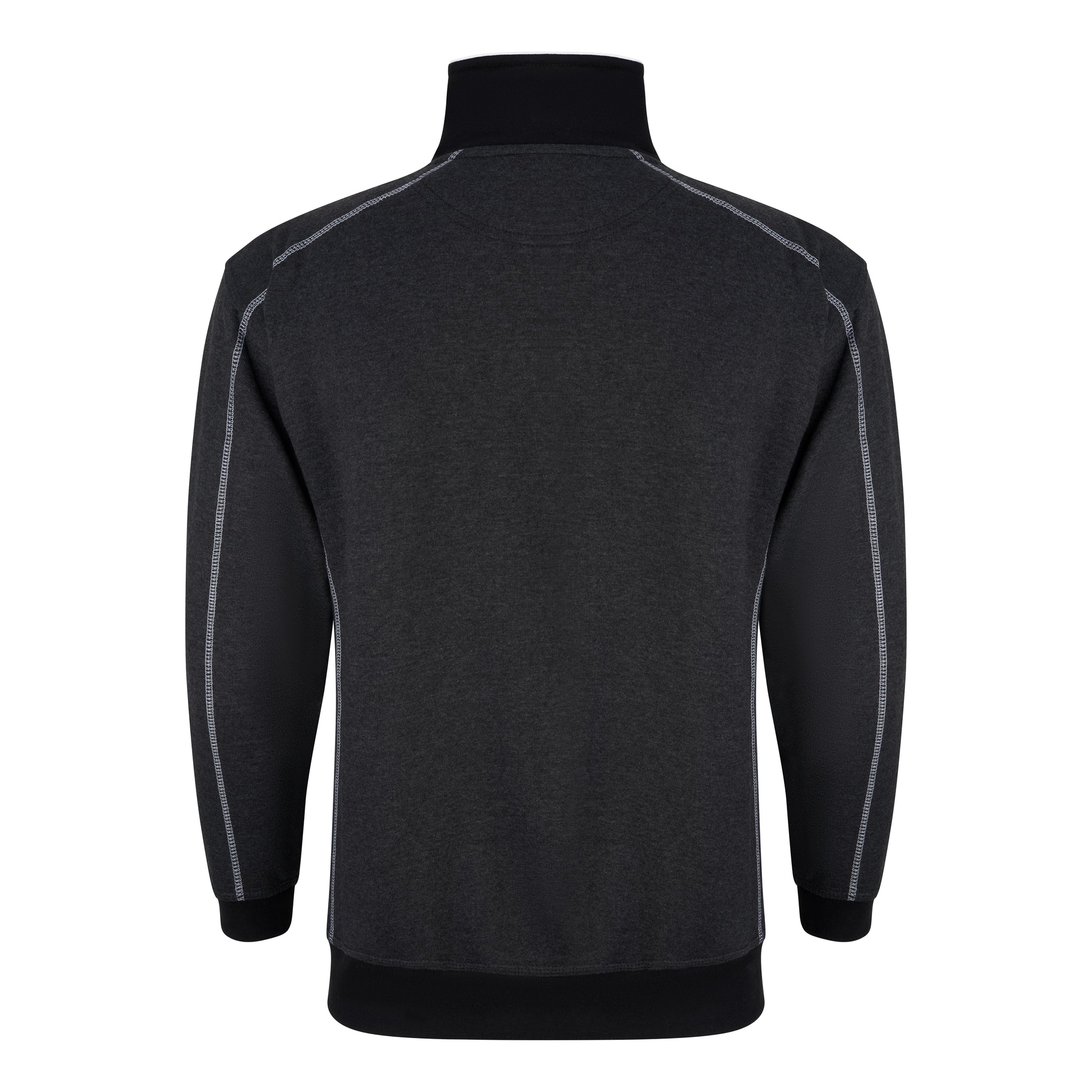 Crane Quarter Zip Sweatshirt Charcoal Melange - Black Back