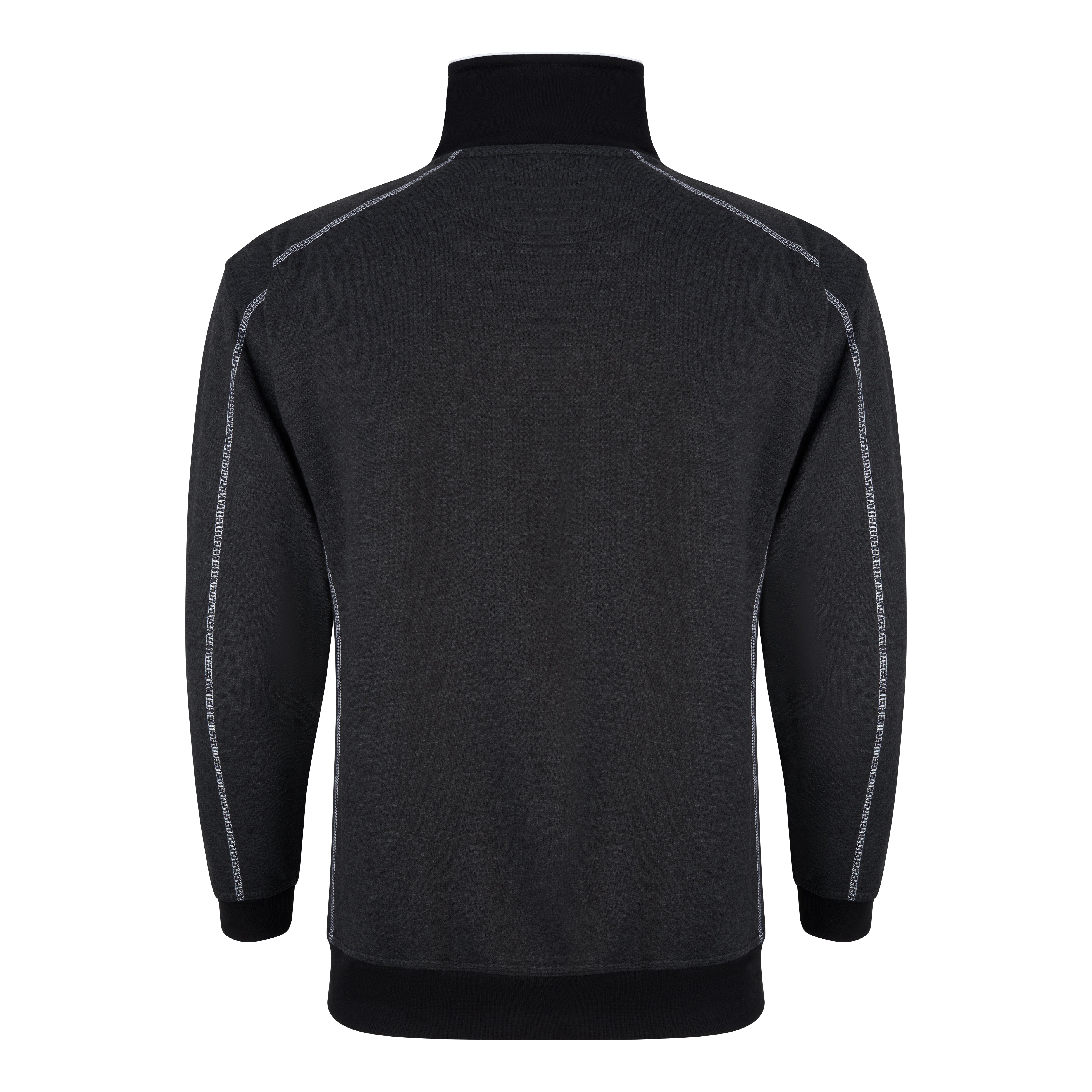 Crane Quarter Zip Sweatshirt Charcoal Melange - Black Back