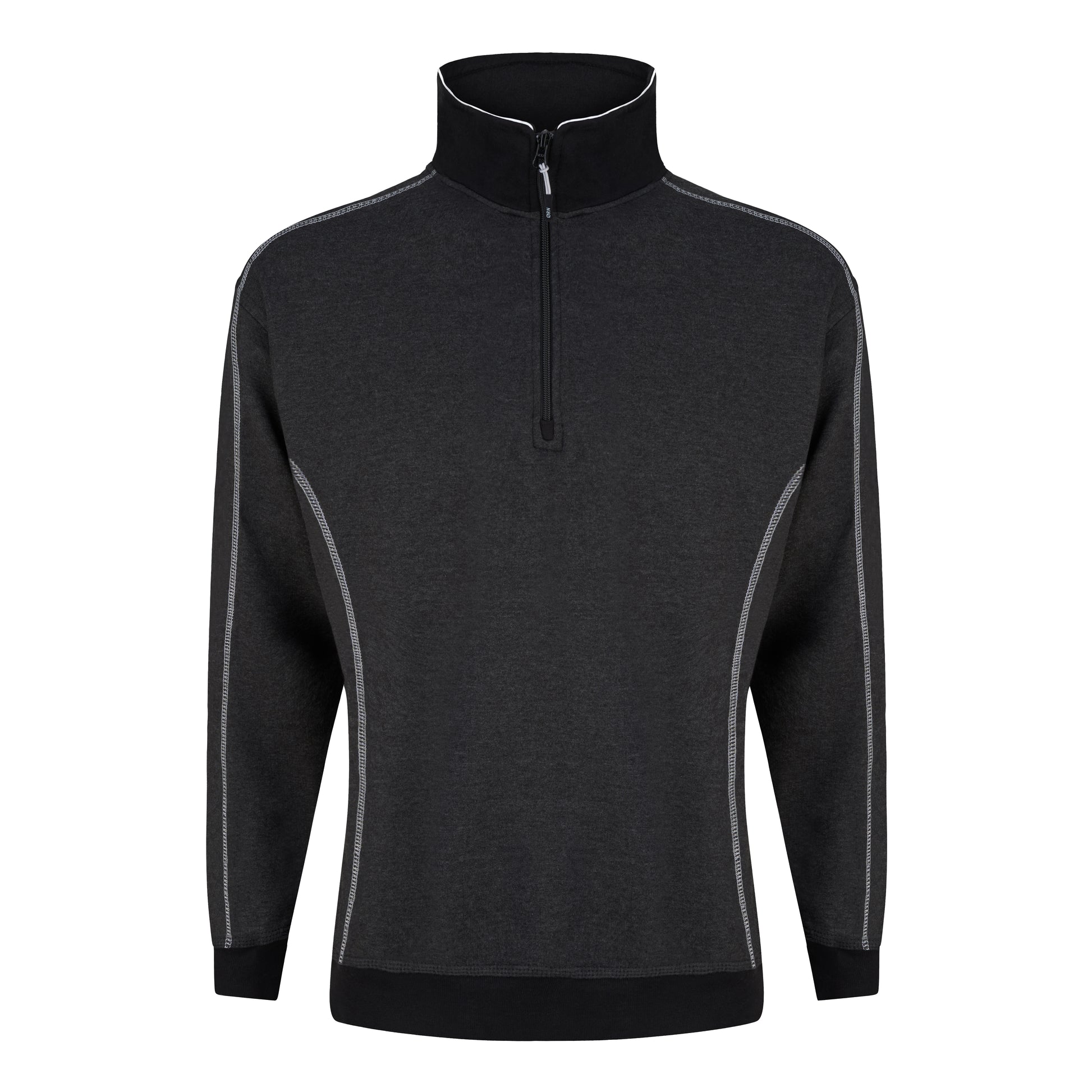Crane Quarter Zip Sweatshirt Charcoal Melange - Black Front