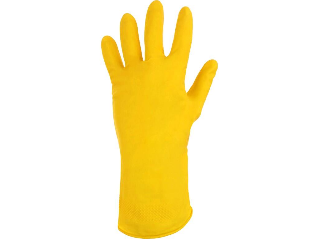 Gloves NINA: Fully coated gloves with cotton flock lining and embossed surface on fingers and palm. Recommended application: garden, cleaning, water supply and sanitation.
