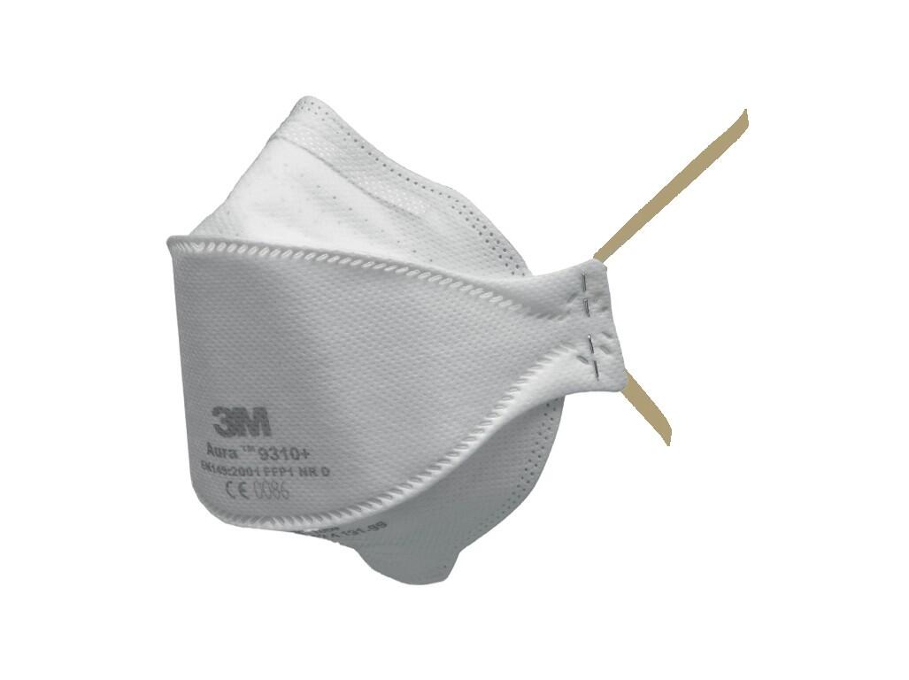Particulate respirator 3M 9310: Class FFP1, foldable, protection against solid and liquid aerosols in concentrations up to 4 x NPF, the advanced design means it is easier to breat…
