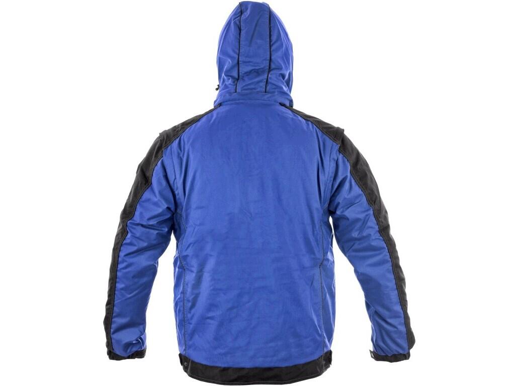 Jacket CXS IRVINE: Men’s padded jacket 2 in 1, zipper covered by trimming, detachable hood, fleece collar, detachable sleeves, sleeves with regulated wristband, plastic loop under…