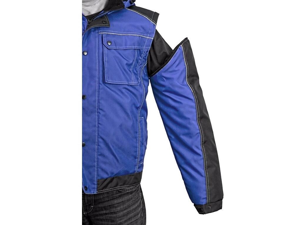 Jacket CXS IRVINE: Men’s padded jacket 2 in 1, zipper covered by trimming, detachable hood, fleece collar, detachable sleeves, sleeves with regulated wristband, plastic loop under…