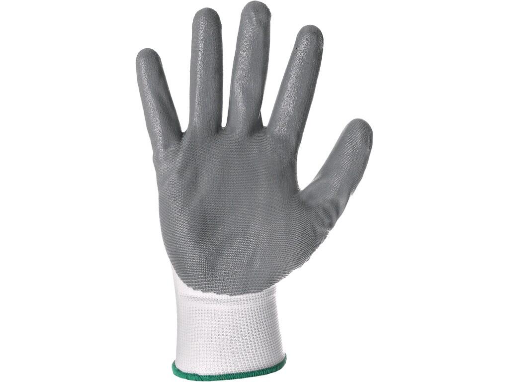 Gloves CXS ABRAK: Knitted seamless gloves with elastic cuff, palm and fingers covered with nitrile foam. Recommended application: automotive, logistics, warehouse, construction, h…