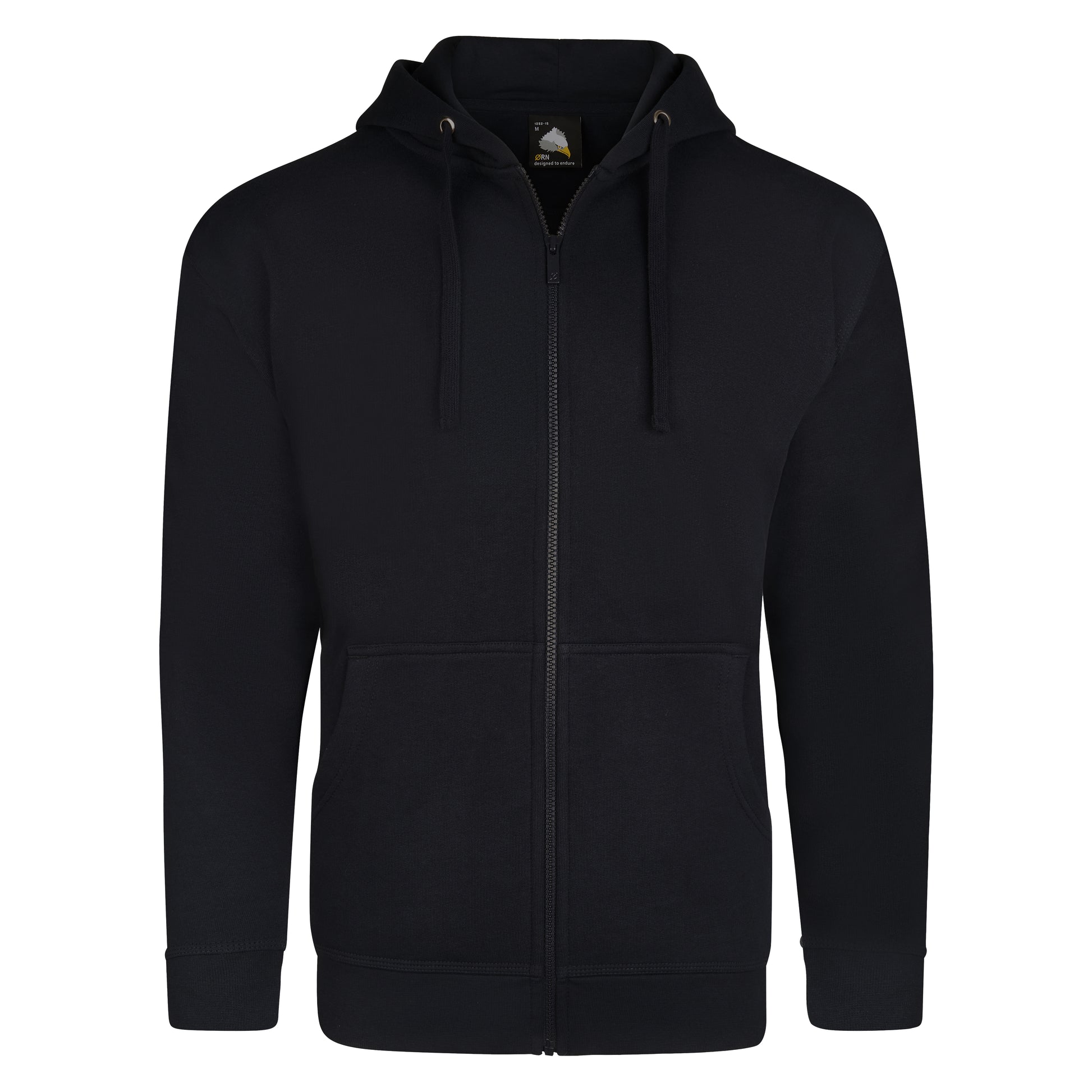 Macaw Zipped Hoodie Black Front