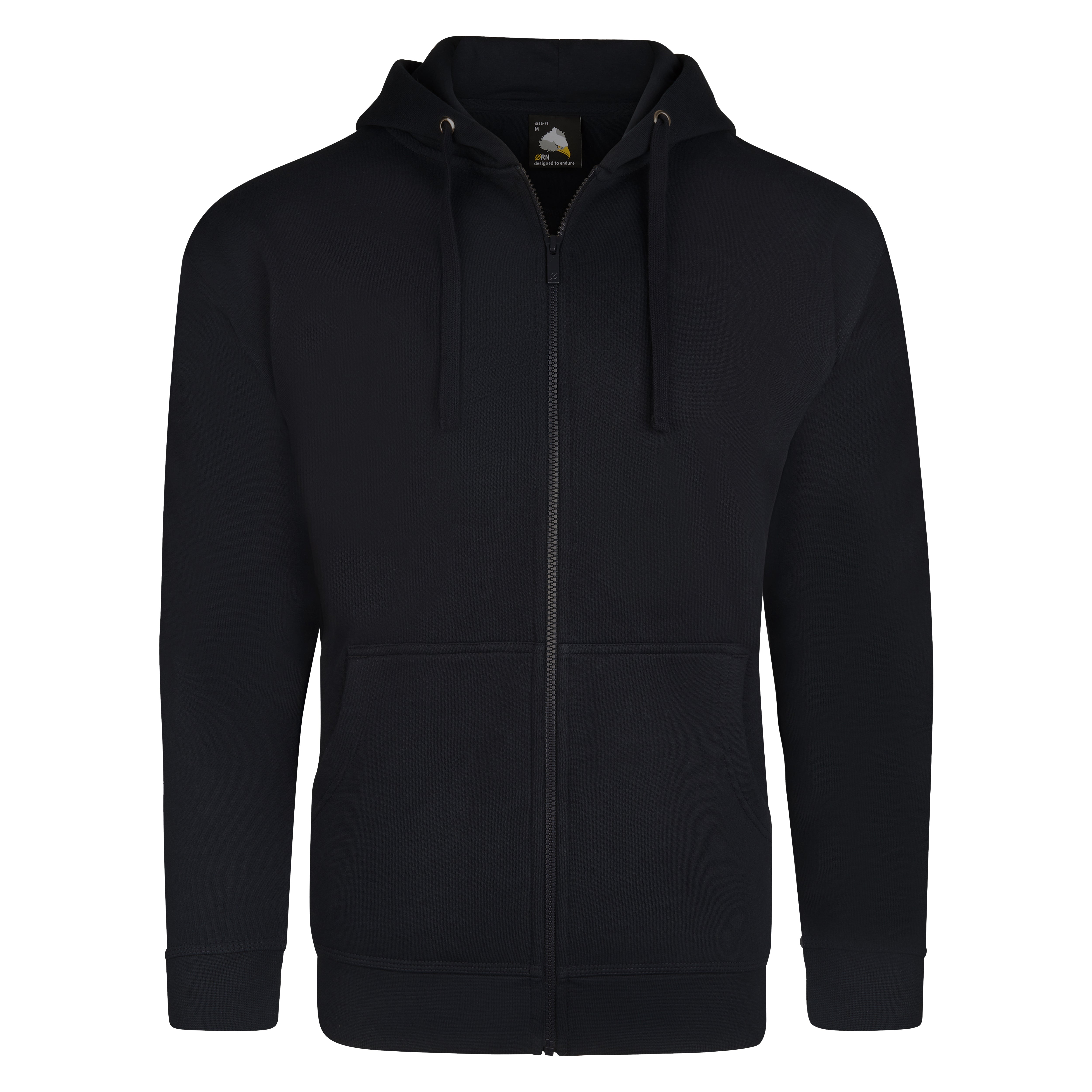 Macaw Zipped Hoodie Black Front