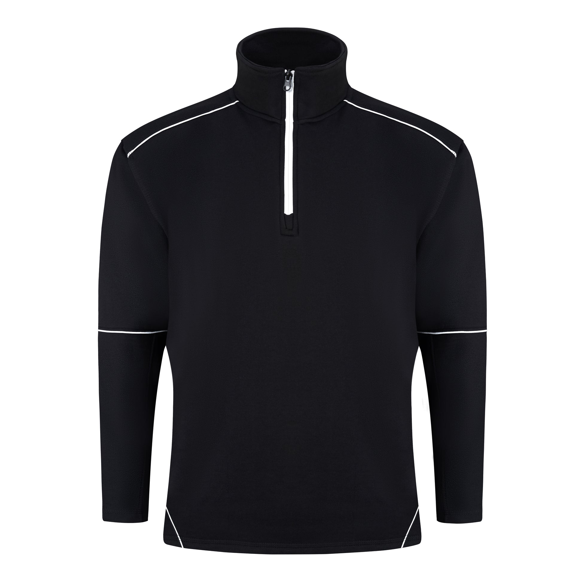 Fireback Quarter Zip Sweatshirt Black - Black Front