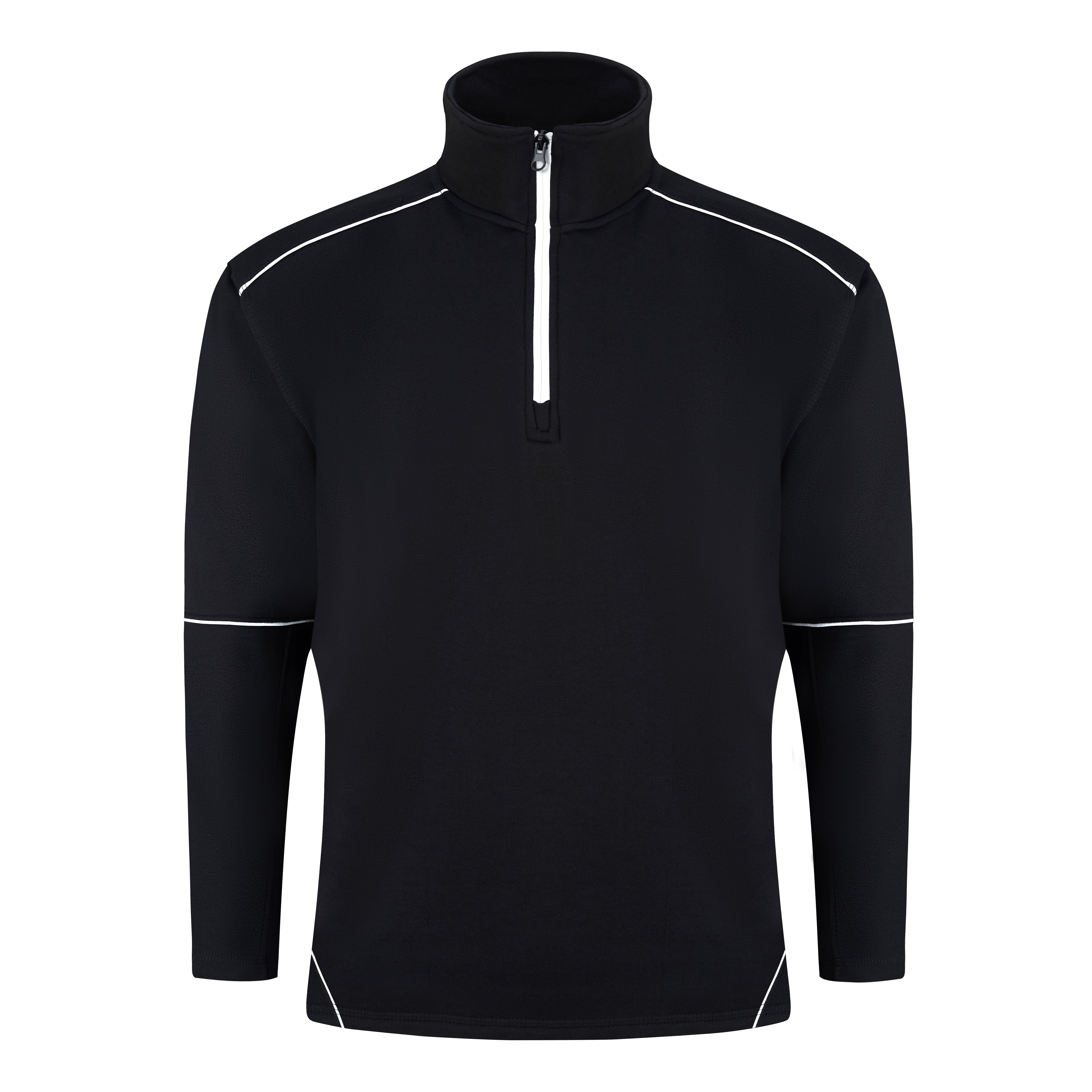 Fireback Quarter Zip Sweatshirt Black - Black Front