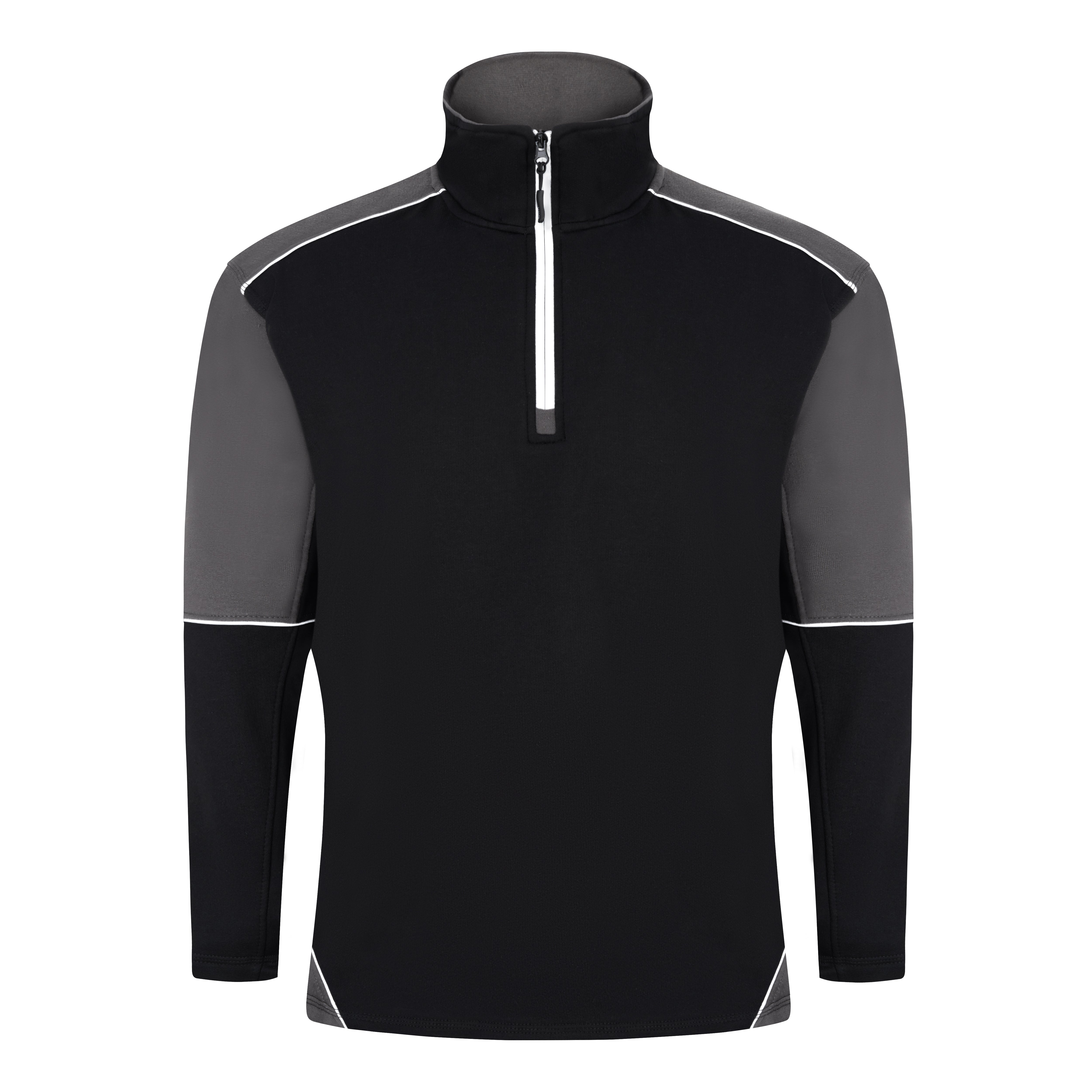 Fireback Quarter Zip Sweatshirt Black - Graphite Front