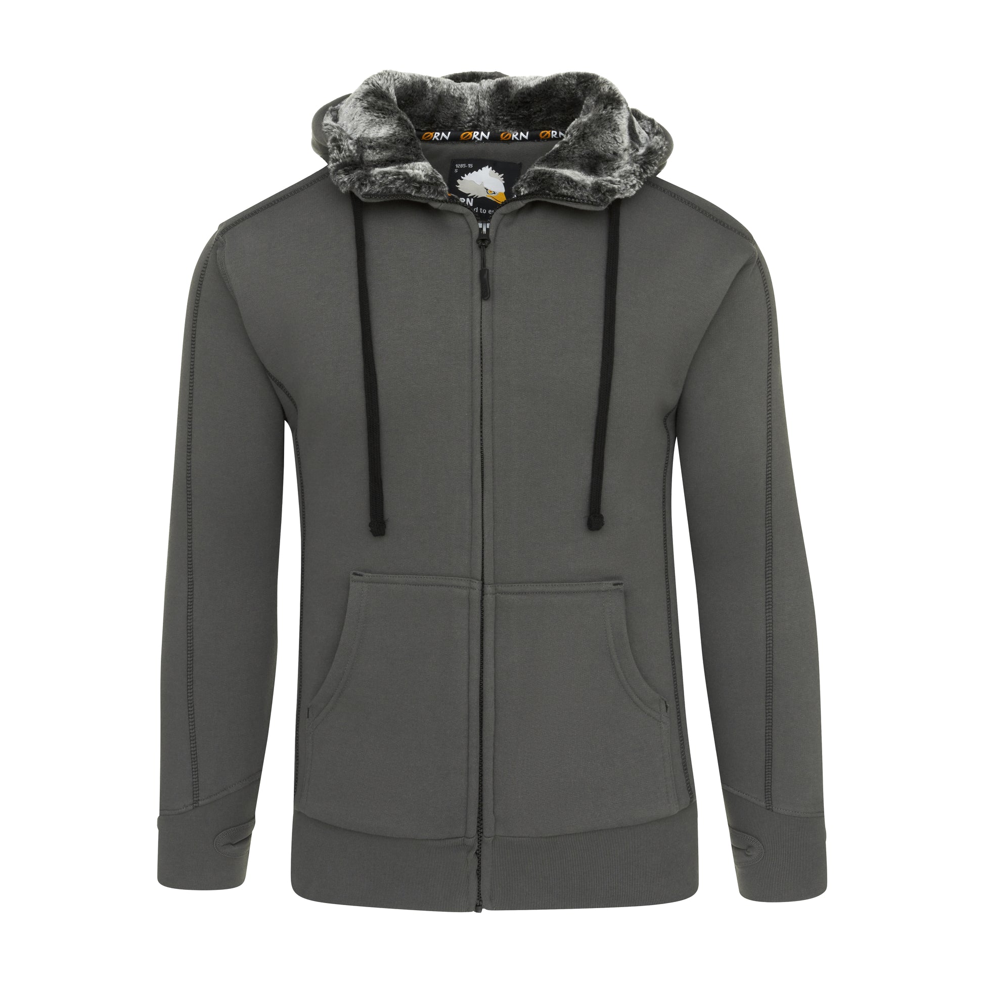 Crane Fur-Lined Hoodie Graphite Front