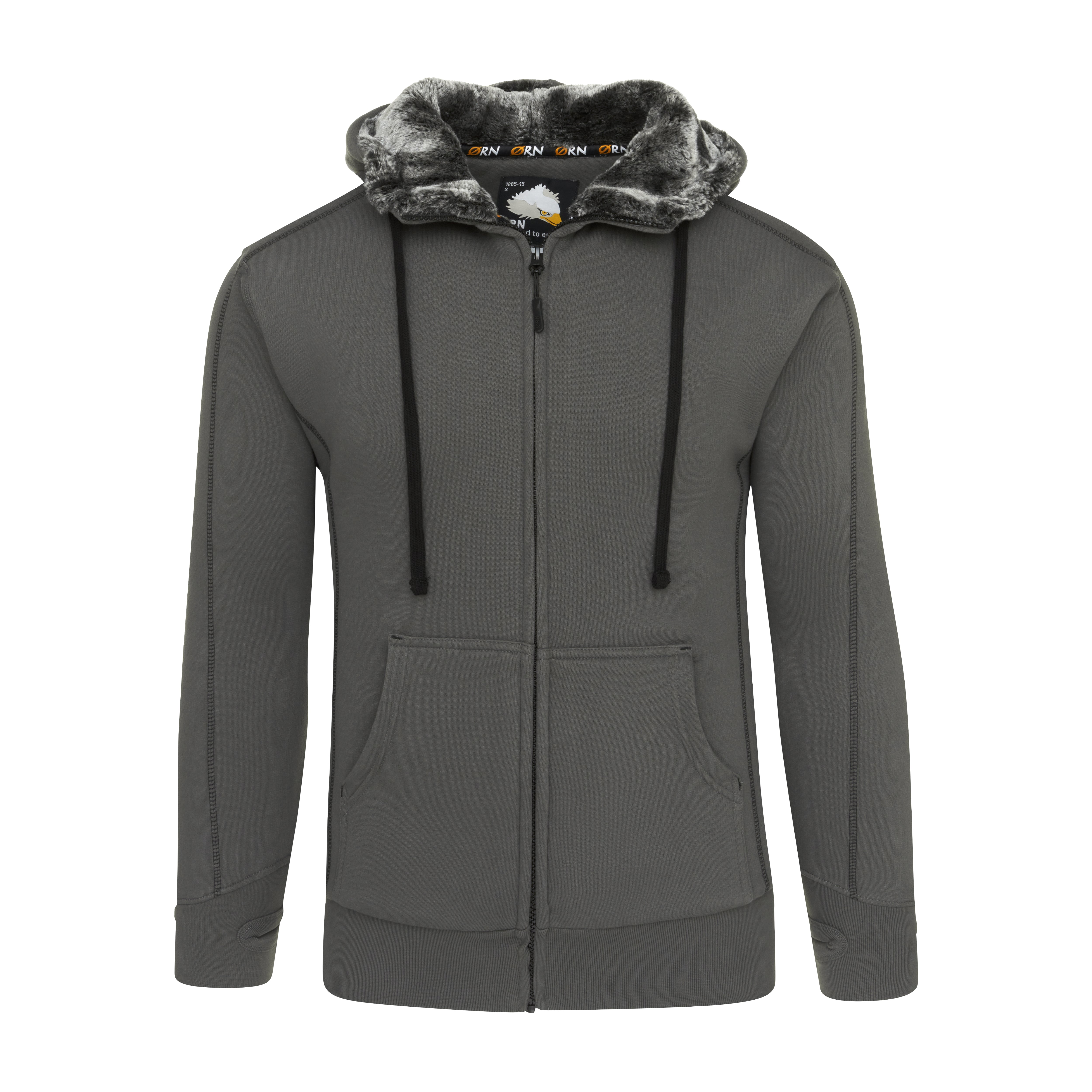 Crane Fur-Lined Hoodie Graphite Front