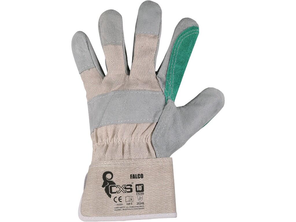 Gloves CXS FALCO: Combined gloves with double stitched palm for increased resistance at work, lining in palm and fingers. Recommended application: light industry, construction, en…