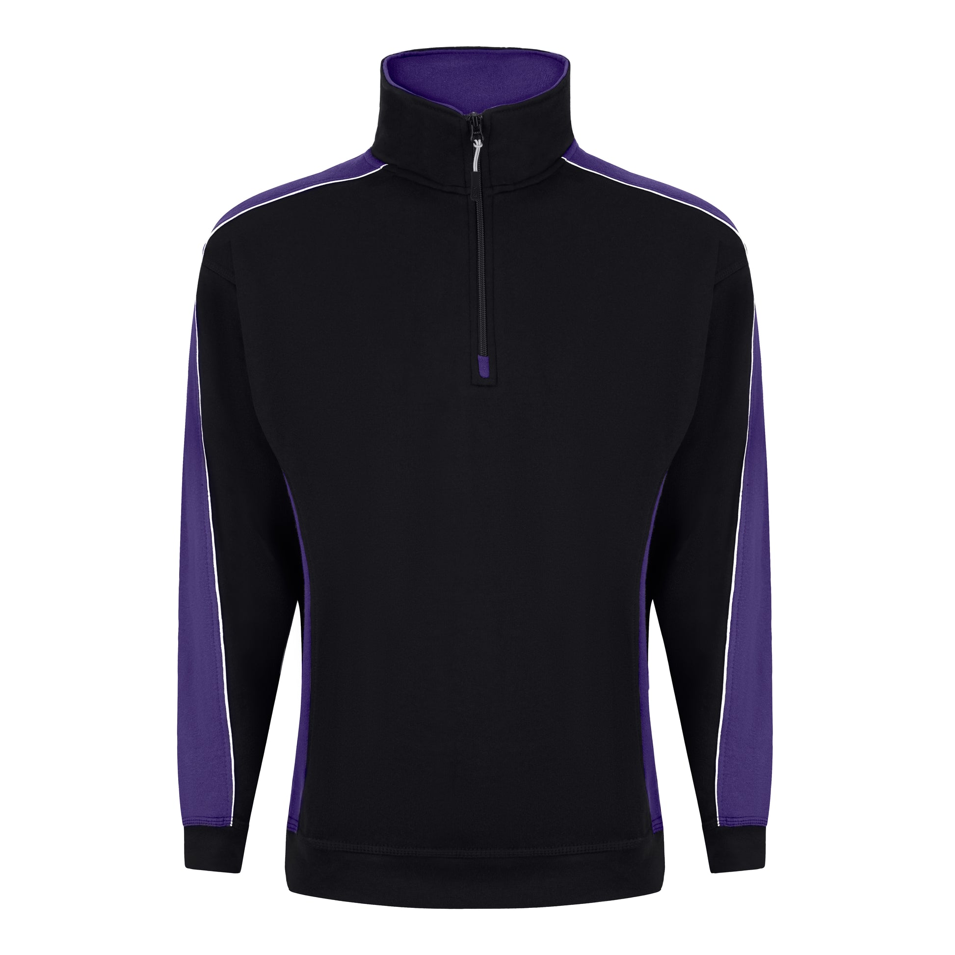 Avocet Quarter Zip Sweatshirt Black - Purple Front