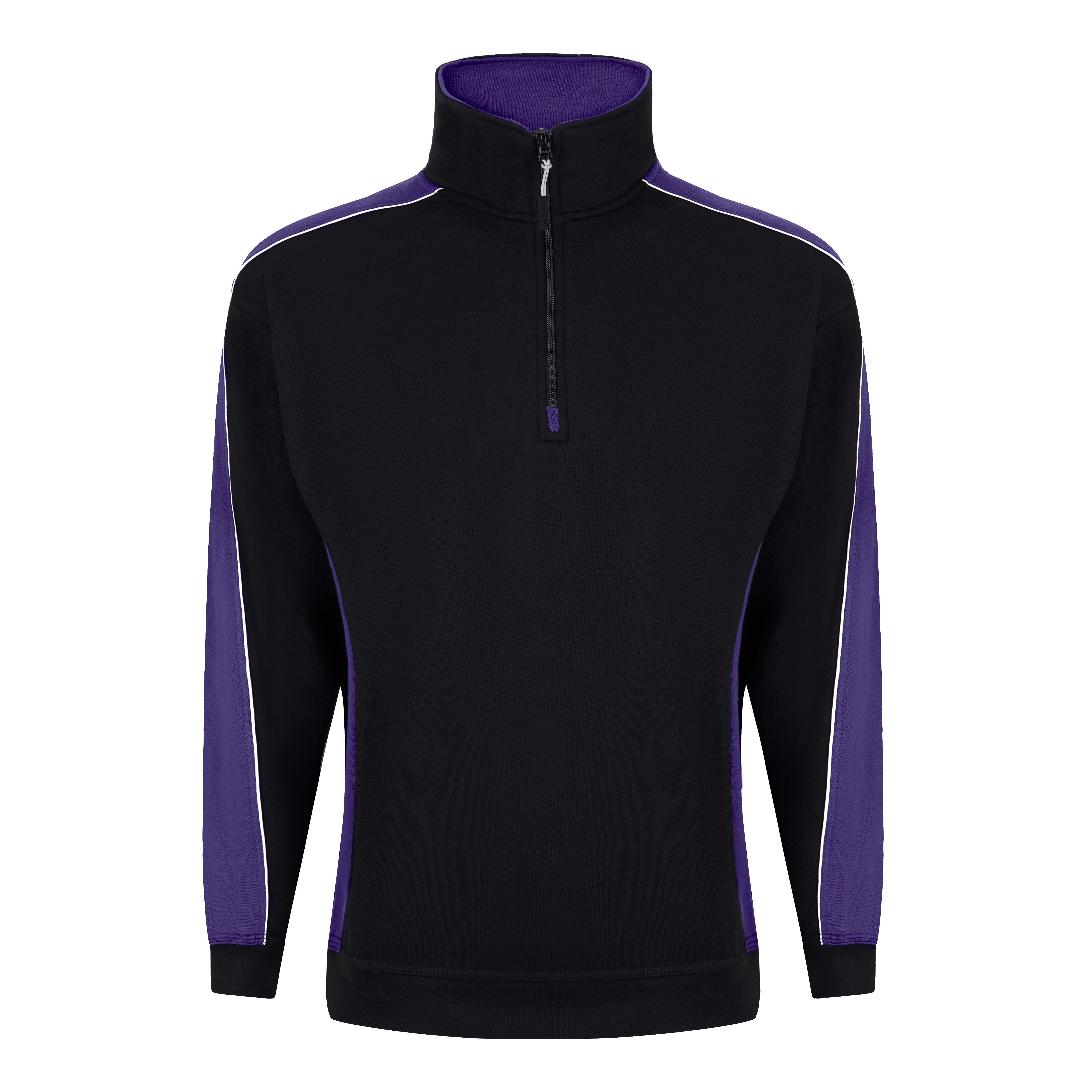 Avocet Quarter Zip Sweatshirt Black - Purple Front