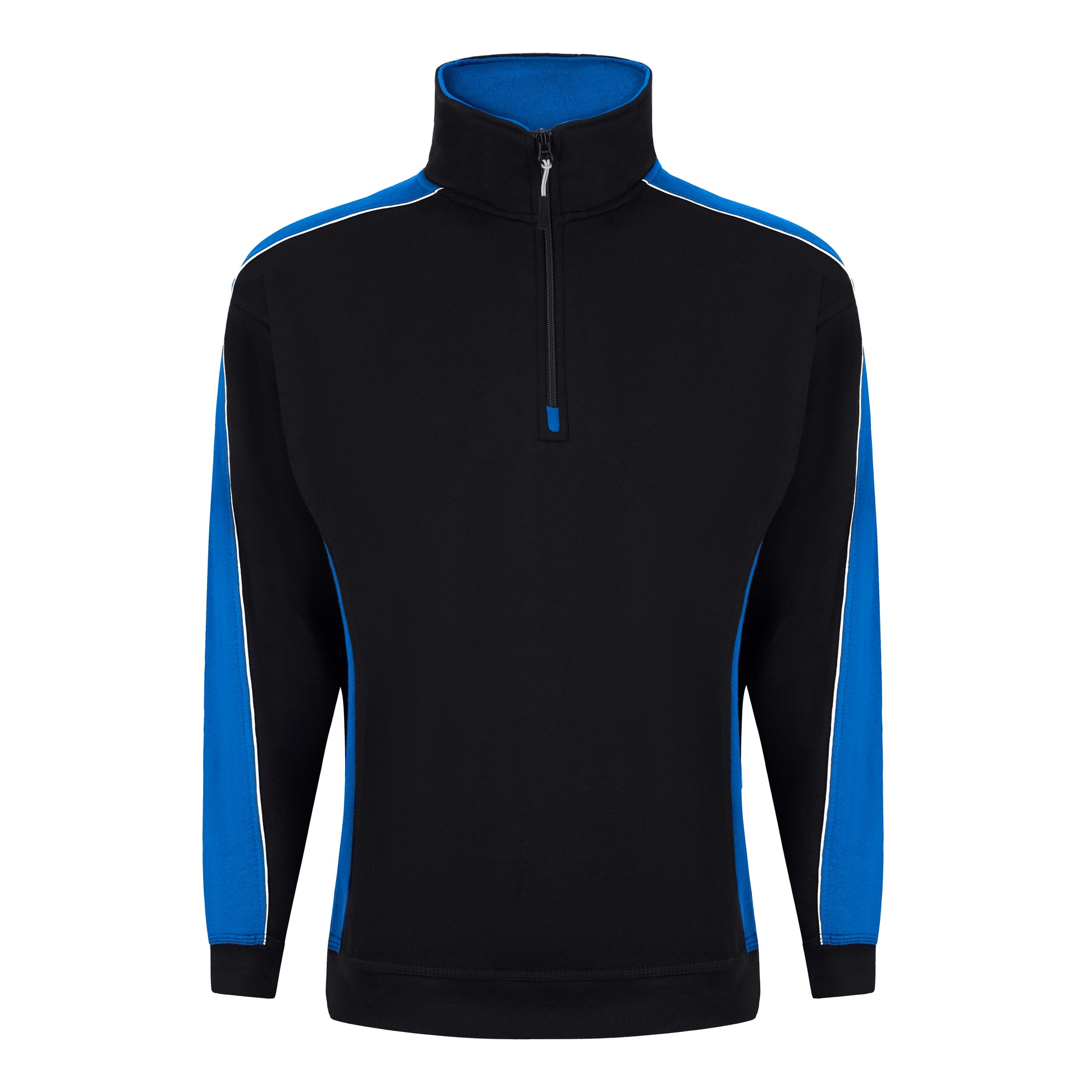 Avocet Quarter Zip Sweatshirt Black - Reflex Blue Front