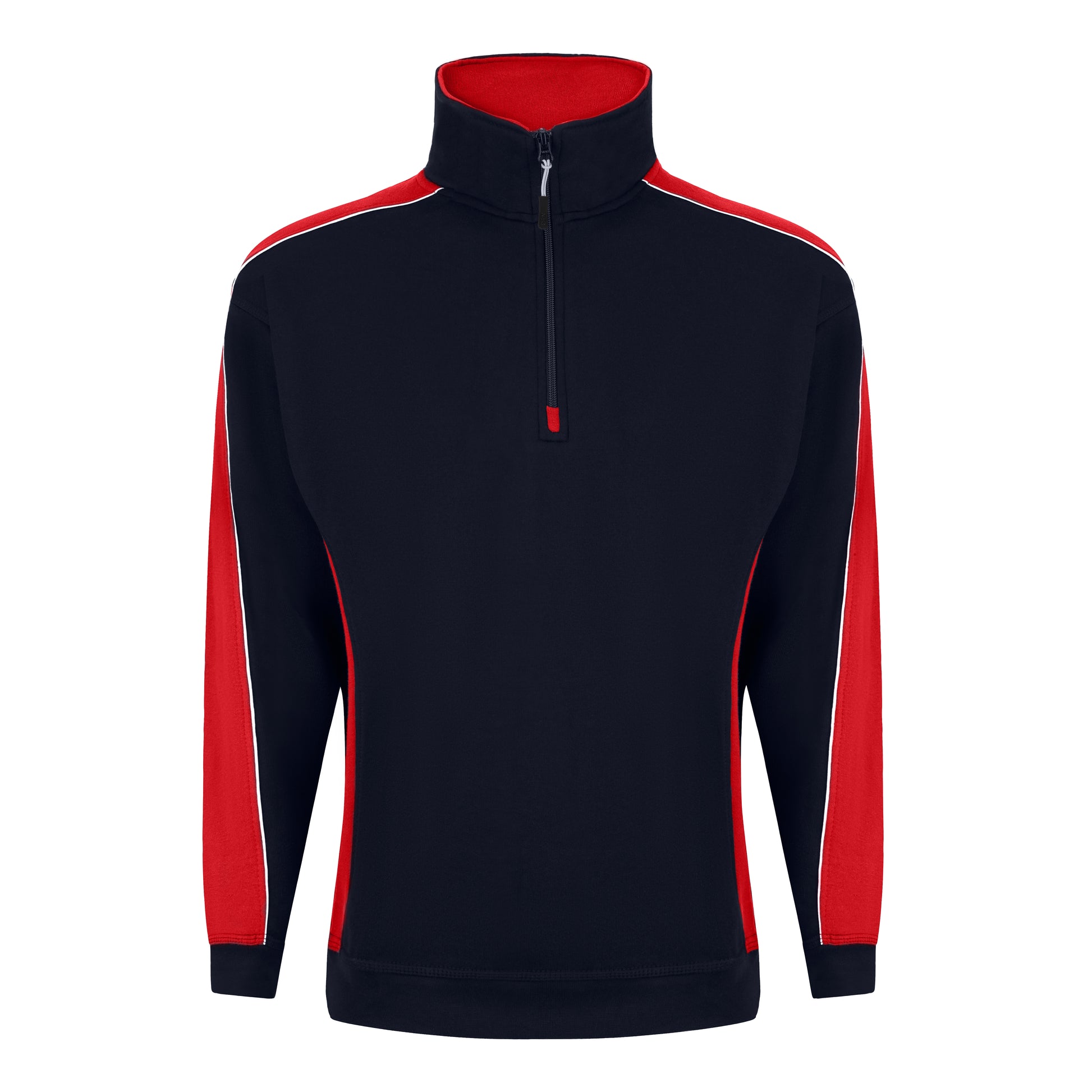 Avocet Quarter Zip Sweatshirt Navy - Red Front