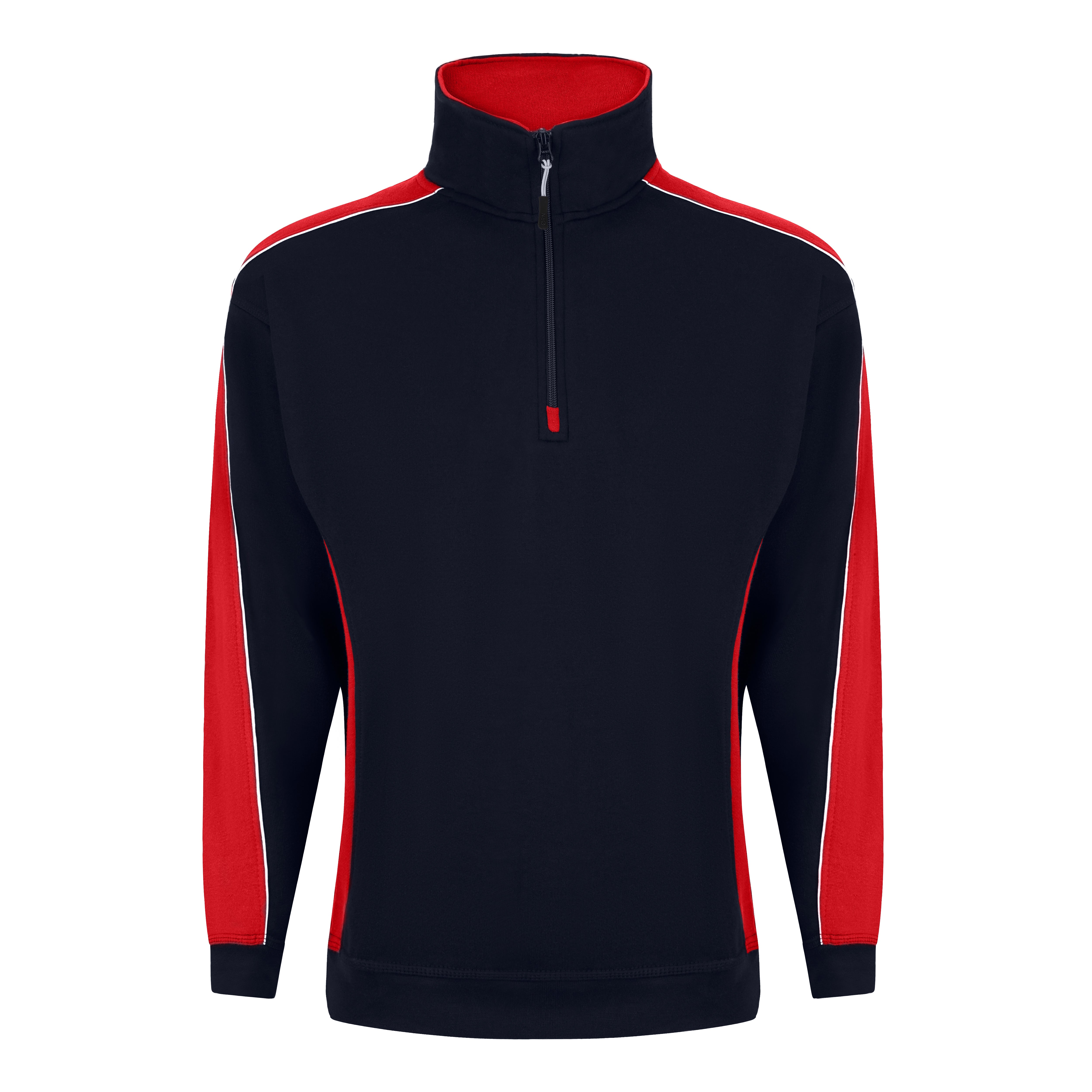 Avocet Quarter Zip Sweatshirt Navy - Red Front