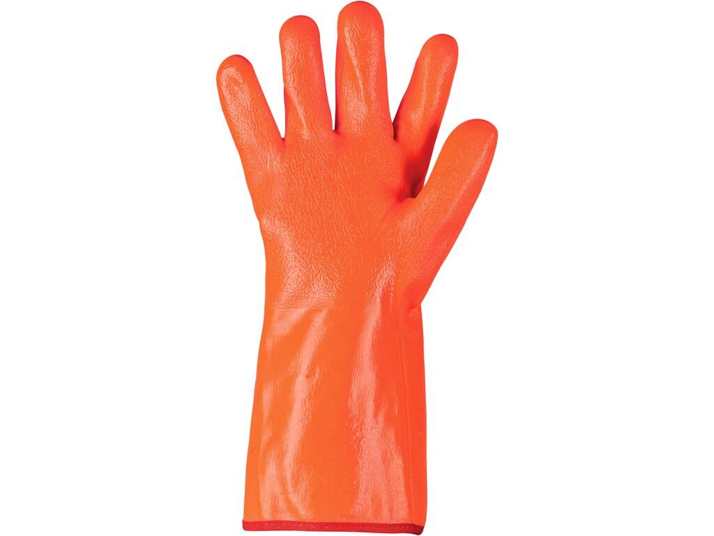 Gloves CXS ZARO WINTER: Winter gloves made of cotton knit, fully covered by PVC layer with polyurethane insole and warm flannel lining. Palm and back crinkled for better grip. Rec…
