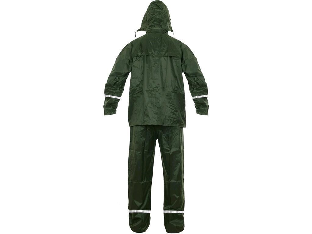Suit CXS PROFI: Waterproof rain suit with hood in the collar, lower grammage. Zipper fastening, tightening at the bottom, back and underarm ventilation, waist of the trousers to t…