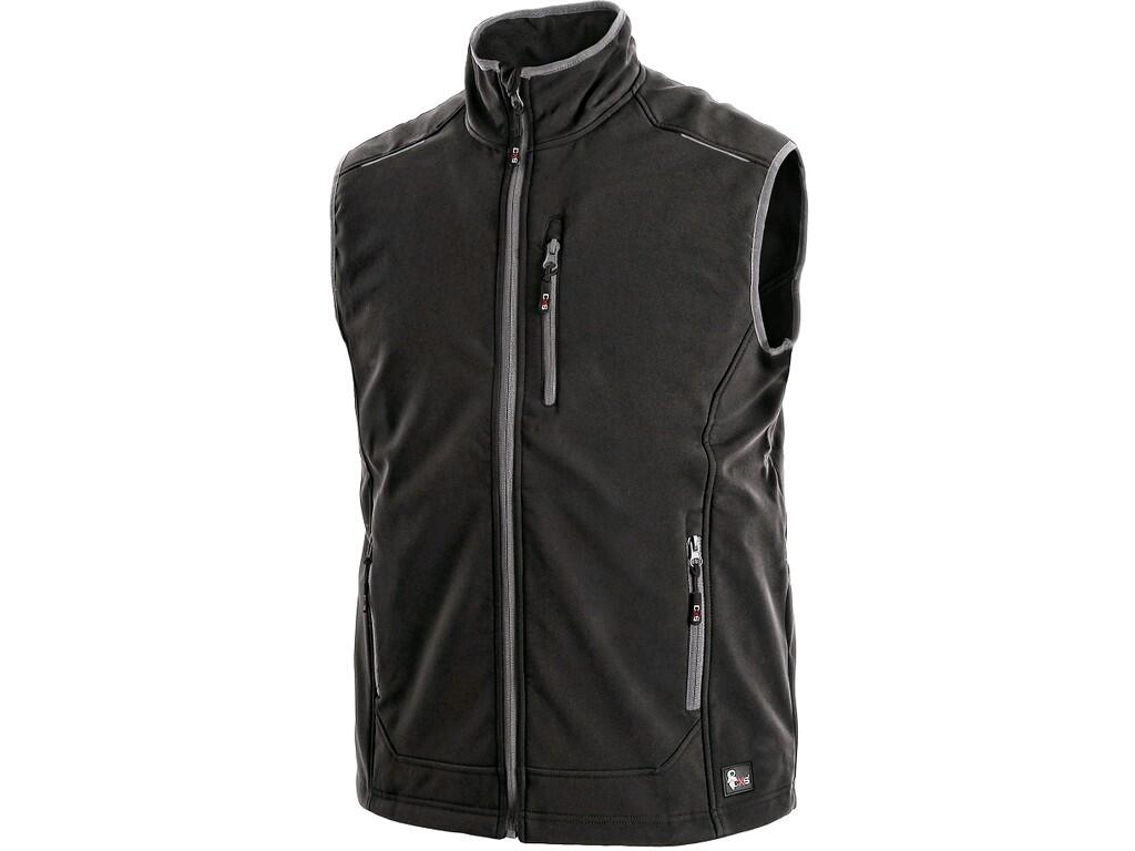 Vest CXS TOPEKA: Men’s softshell vest with zipper fastening, chest zipper pocket, 2 side zipper pockets, TPU membrane, water resistant material up to 3 000mm except seams, breatha…