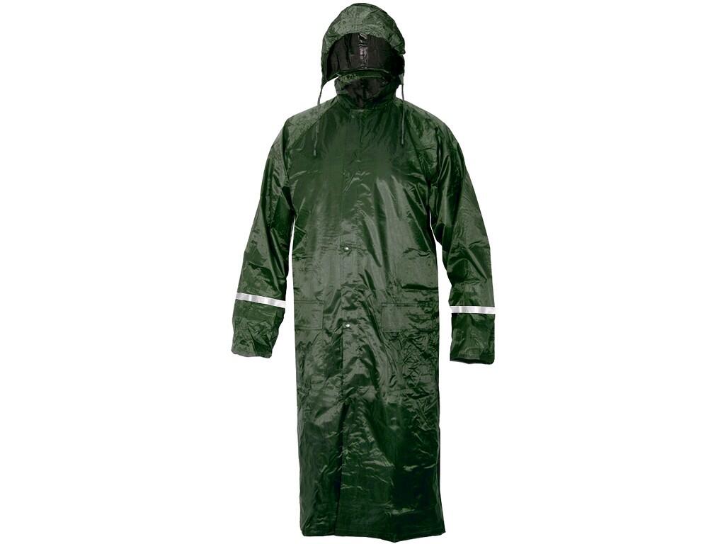 Coat CXS VENTO: Waterproof rain coat with hood in the collar and reflective accessories, lower grammage. Zipper and snap fastening, inner sleeve cuffs to rubber, back and underarm…