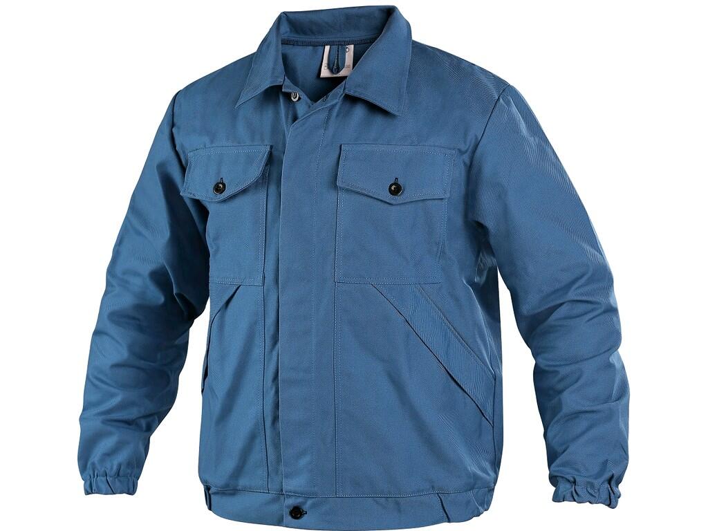 Jacket CHEMIK: Men’s acid-resistant jacket with covered button fastening, elastic cuff, elastic waist on the bottom sides. Recommended application: chemists, breweries, engineerin…