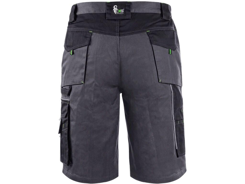Shorts CXS SIRIUS ELIAS: Men’s working shorts, waist with belt loops and side elastic bands, front pockets, multifunctional pockets on both sides, two back flap pockets, reflectiv…