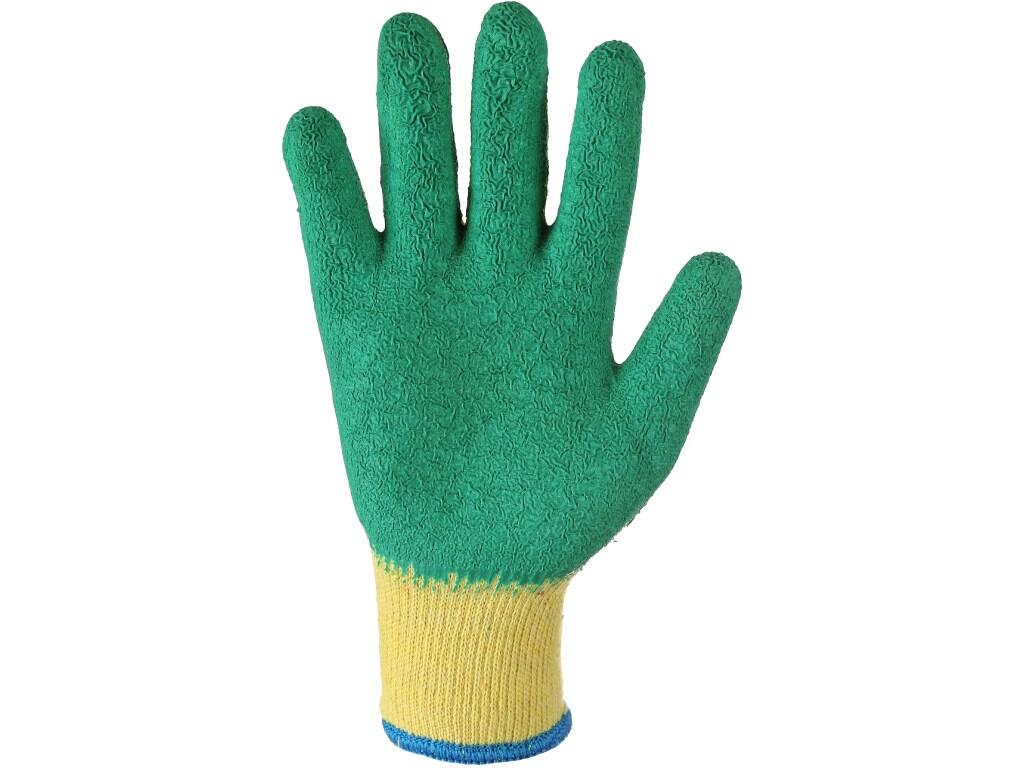 Gloves CXS ROXY: Seamless gloves made of mixed knit with palm and fingers coated with latex with non-slippery surface, protection against contact heat up to 100°C. Recommended app…