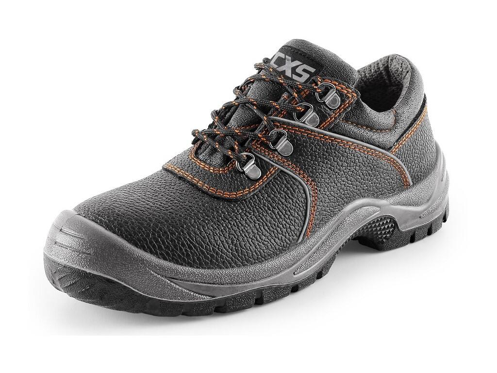 Low footwear CXS STONE BERYL O2: Low footwear, leather, without steel toe cap, reflective accessories. Material: 1,6 - 1,8 mm cow hydrophobic split embossed leather upper, Cambrel…