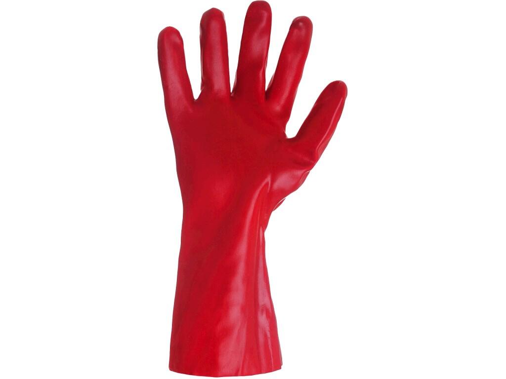Gloves CXS SELA: Gloves covered with thick PVC coating. Recommended application: humid and slightly oily environments, garbage collecting, cleaning, water supply and sanitation.
