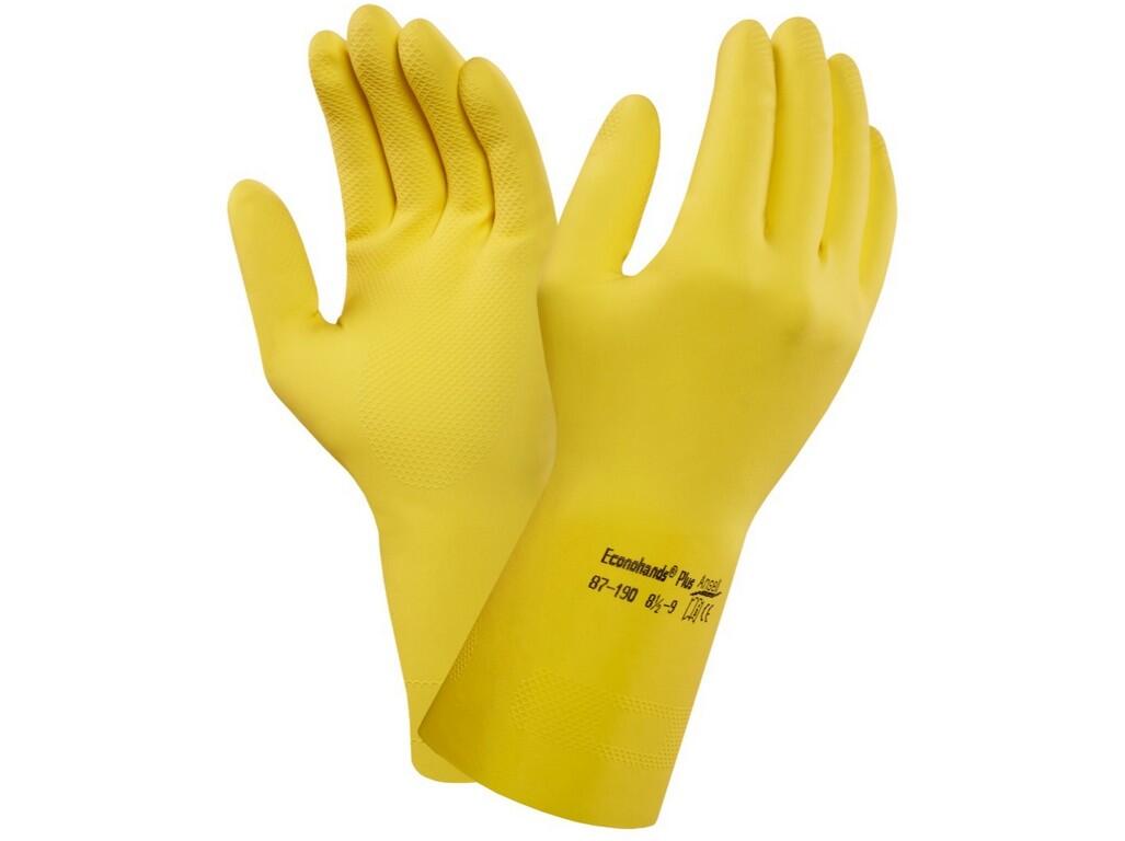 Gloves ANSELL ECONOHANDS PLUS 87-190: Extra thin glove for excellent sensitivity Specially treated to reduce the risk of allergic reactions. Thickness of 0.35 mm, provides outstan…