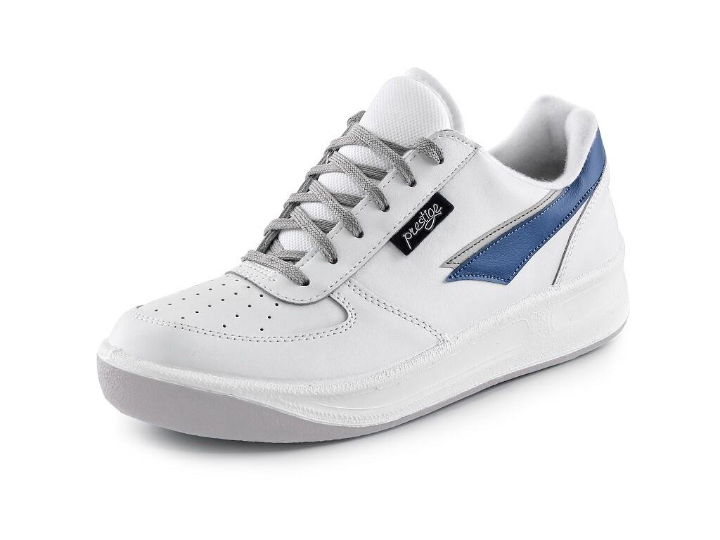 Low footwear PRESTIGE: Low footwear, leather, working and sporty. Material: natural quality leather upper, textile material lining, rubber, antislip outsole.