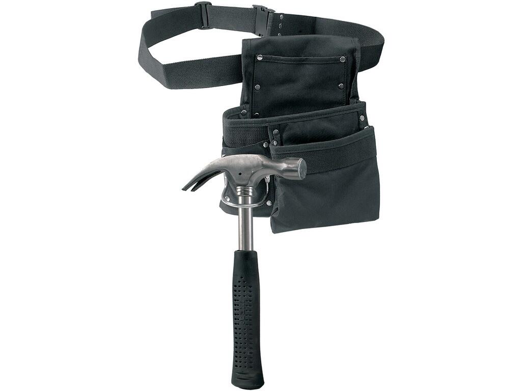 Tool pocket CXS MAT: Textile onepiece tool pocket pouch with belt and metal loop for tools.