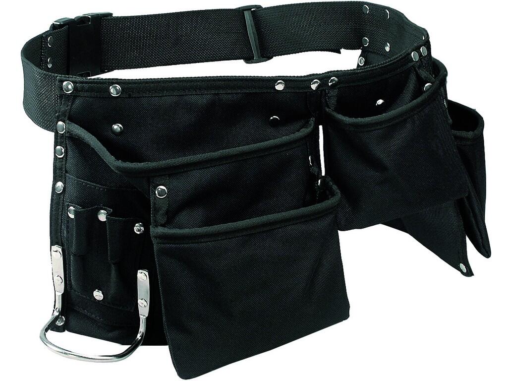 Nail holder PAT: Textile threepart multifunctional tool pocket pouch with belt and metal loop for tools.